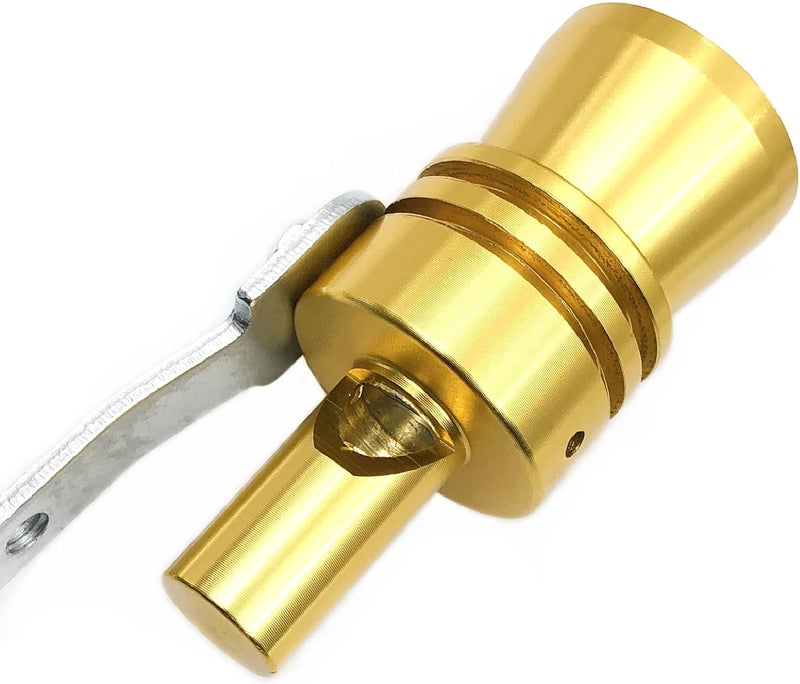 DEVMO 2pcs XL Size Aluminum Alloy Universal Turbo Sound Exhaust Muffler Pipe Whistle Car Roar Maker (XL-Gold) - Image 4